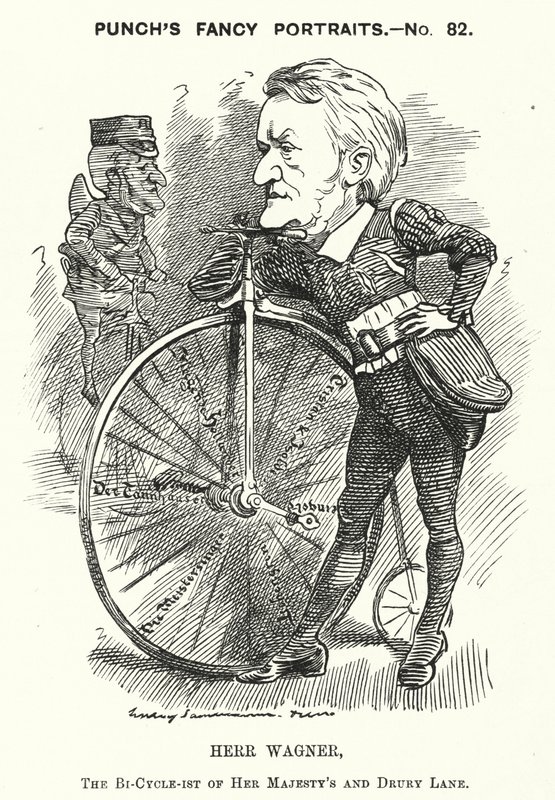 Punch cartoon: Richard Wagner, Duitse componist (gravure) door Edward Linley (after) Sambourne