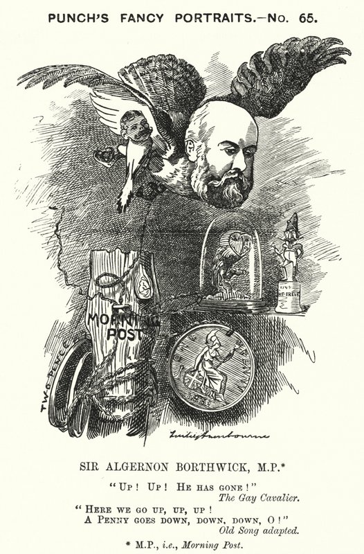 Punch cartoon: Sir Algernon Borthwick door Edward Linley (after) Sambourne
