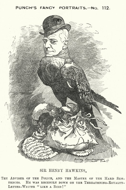 Punch cartoon: Sir Henry Hawkins door Edward Linley (after) Sambourne
