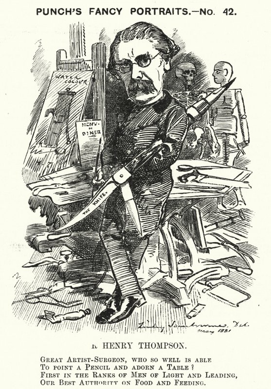 Punch cartoon: Sir Henry Thompson, Engelse chirurg door Edward Linley (after) Sambourne