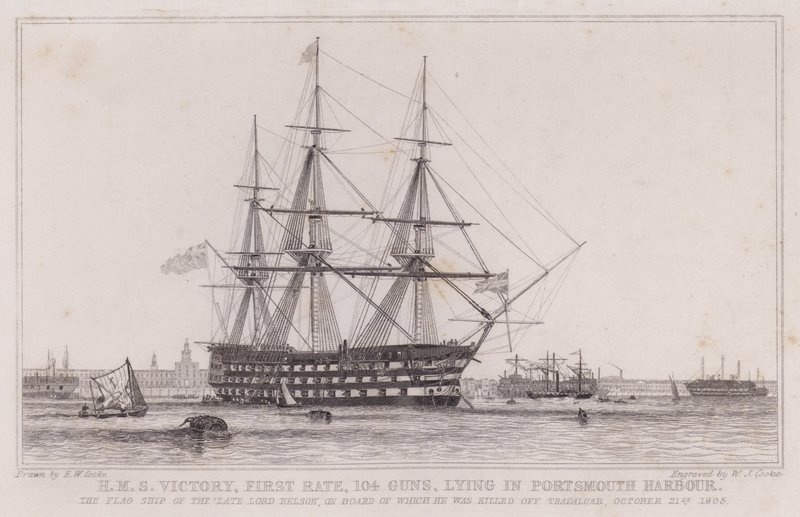 HMS Victory, eerste rang door Edward William (after) Cooke