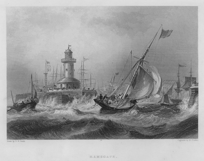 Ramsgate (gravure) door Edward William (after) Cooke