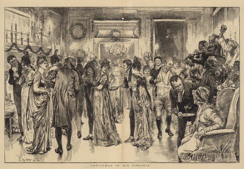 Kerstmis in Oud Virginia door Edwin Austin Abbey