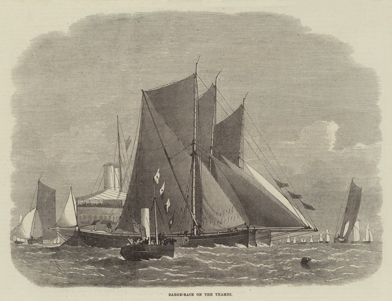 Schuitenrace op de Theems door Edwin Weedon