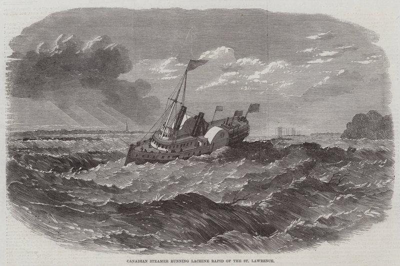 Canadese stoomboot die de Lachine Rapid van de St. Lawrence afvaart door Edwin Weedon