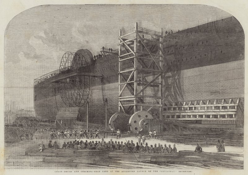 Kettingschijven en Remuitrusting gebruikt bij de Poging tot Lancering van de Leviathan door Edwin Weedon