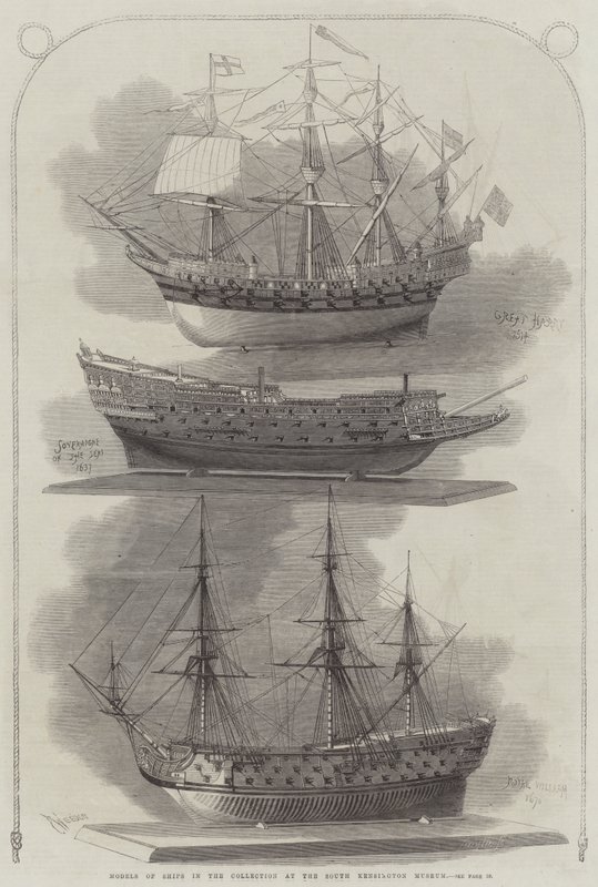 Modellen van schepen in de collectie van het South Kensington Museum door Edwin Weedon