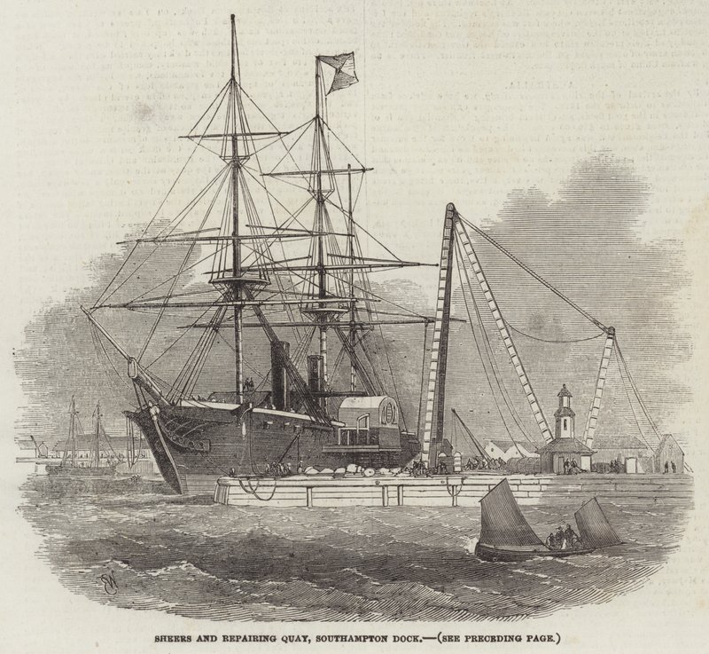 Sheers en Reparatiekade, Southampton Dock door Edwin Weedon