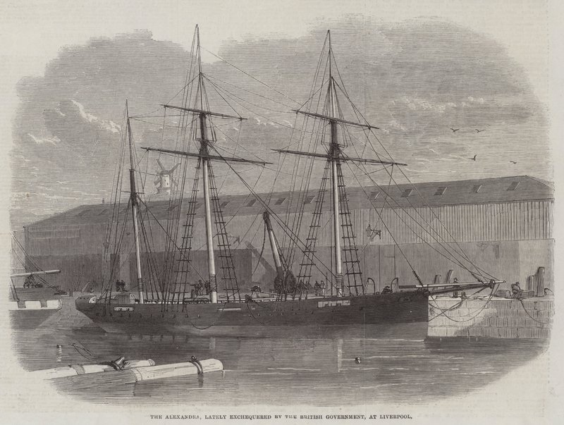 De Alexandra, onlangs in beslag genomen door de Britse regering, in Liverpool door Edwin Weedon