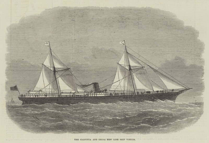 Het Calcutta en China New Line schip Vibilia door Edwin Weedon