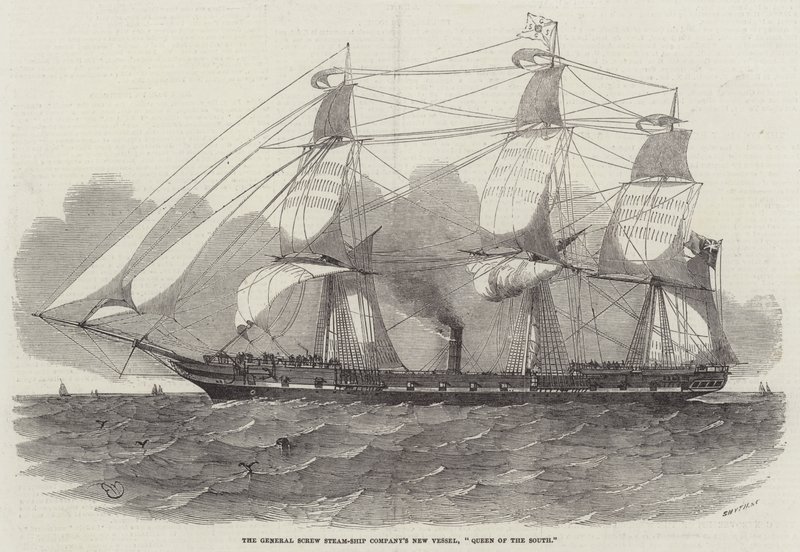 Het Nieuwe Schip van de General Screw Steam-Ship Company, Queen of the South door Edwin Weedon