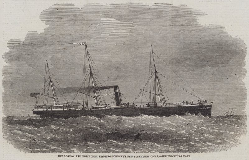 Het nieuwe stoomschip Oscar van de London en Edinburgh Shipping Company door Edwin Weedon