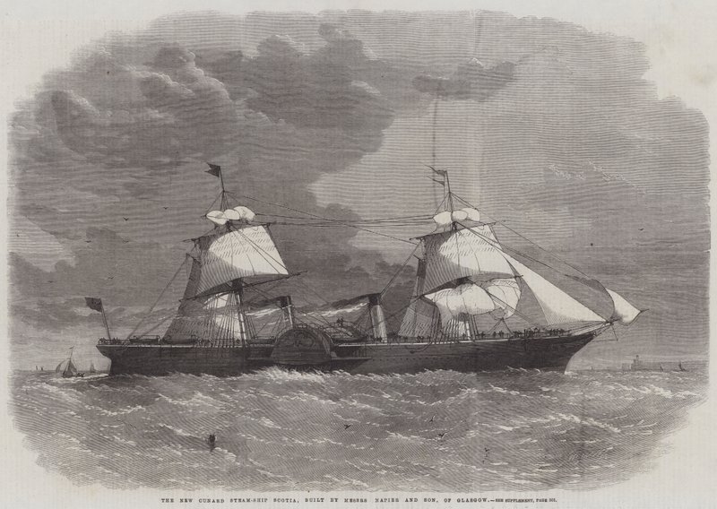 Het nieuwe Cunard stoomschip Scotia, gebouwd door Messers Napier en Zoon, uit Glasgow door Edwin Weedon