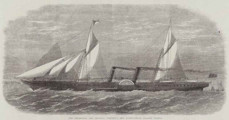 De Nieuwe Raderstoomboot Nyanza van de Peninsular and Oriental Company door Edwin Weedon