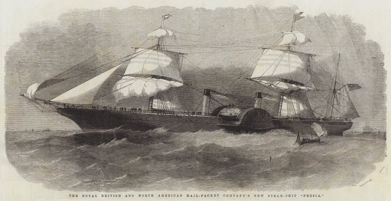 Het Nieuwe Stoomschip Persia van de Royal British and North American Mail-Packet Company door Edwin Weedon