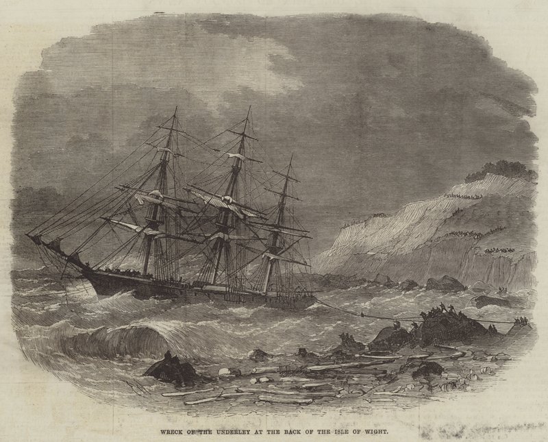 Wrak van de Underley aan de achterkant van het Isle of Wight door Edwin Weedon