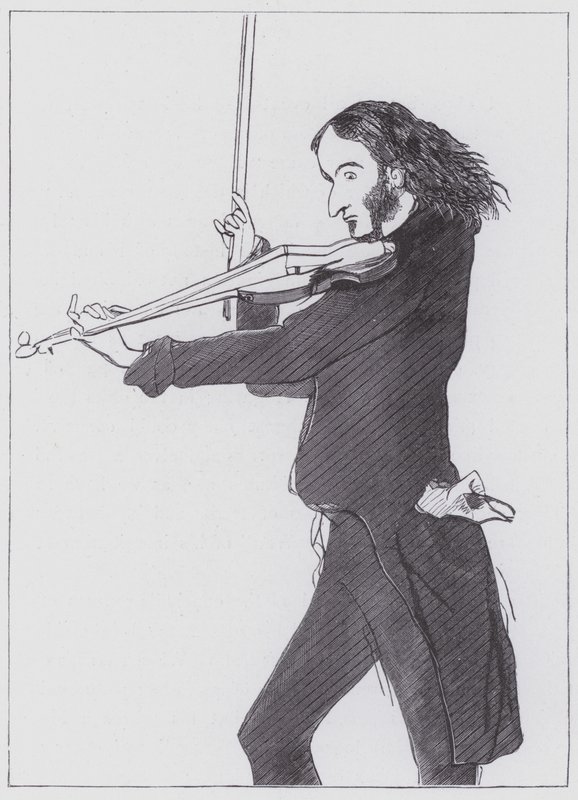 Nicolo Paganini door Edwin (after) Landseer