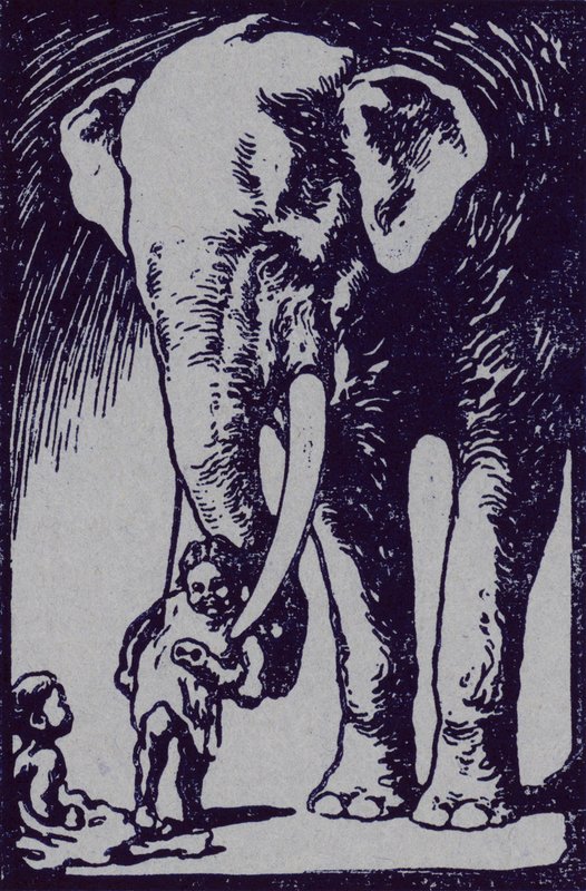 Olifant en kind door Edwin Noble