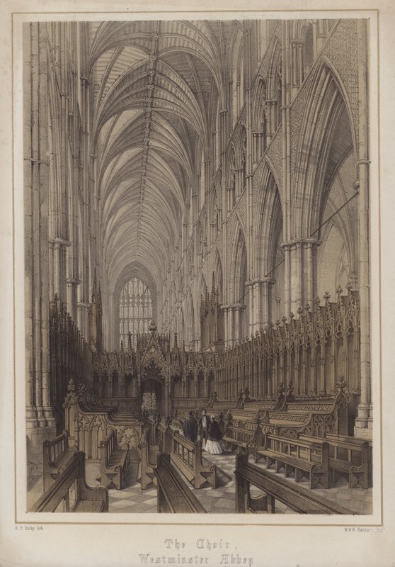 Het koor, Westminster Abbey, Londen door Edwin Thomas Dolby