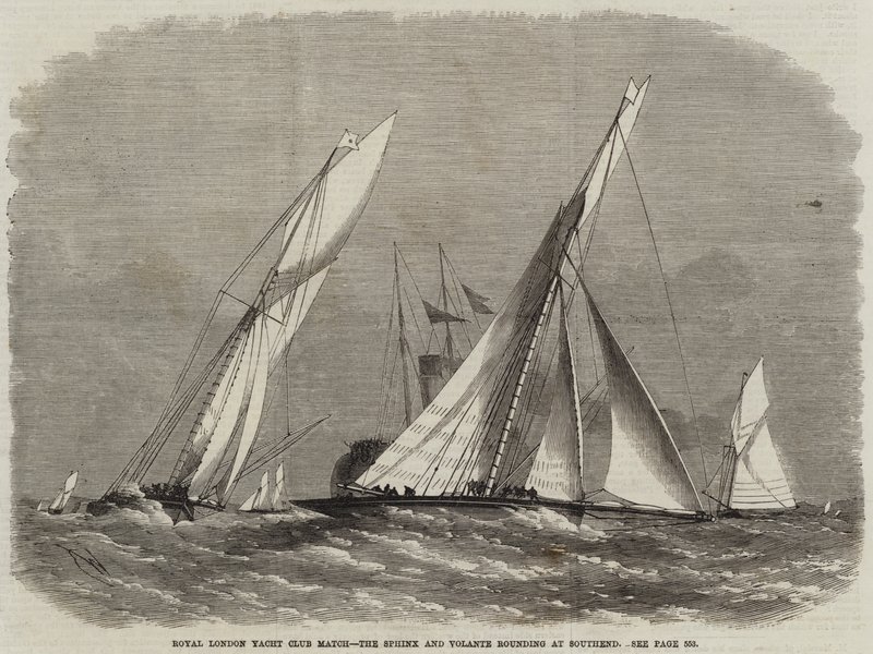 Royal London Yacht Club Match, de Sphinx en Volante ronden bij Southend door Edwin Weedon