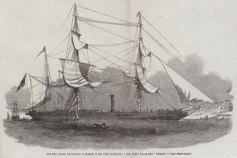 De nieuwe Arctische expeditie op zoek naar Sir John Franklin, HM schroefstoomschip Phoenix door Edwin Weedon