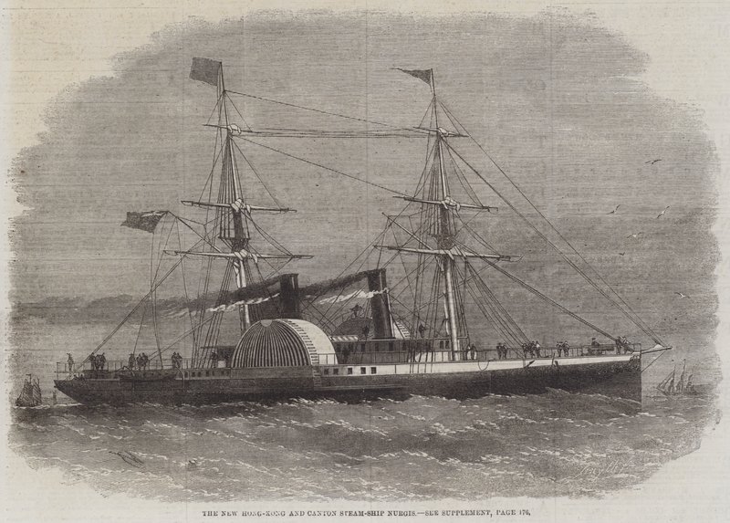 Het Nieuwe Hong-Kong en Canton Stoomschip Nurgis door Edwin Weedon