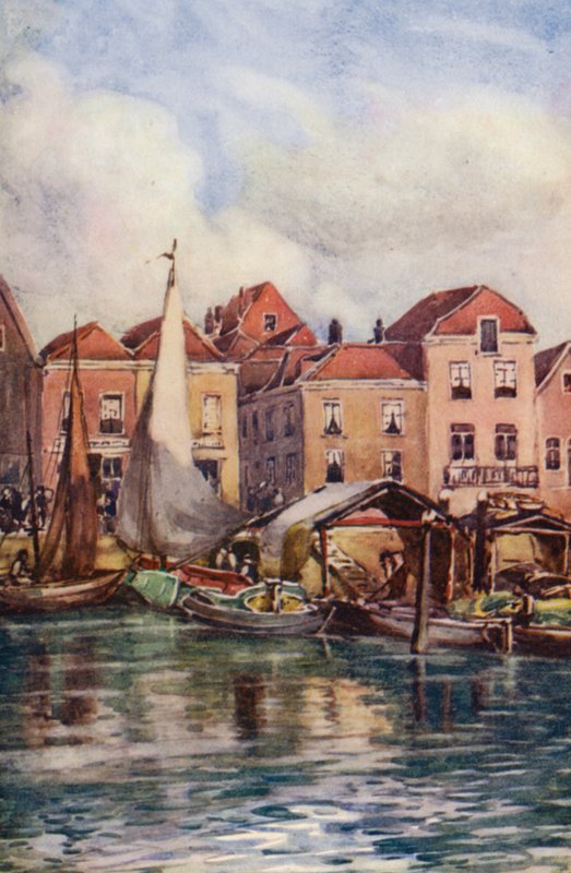 De Rijn: Dordrecht, de vismarkt door Effie Jardine