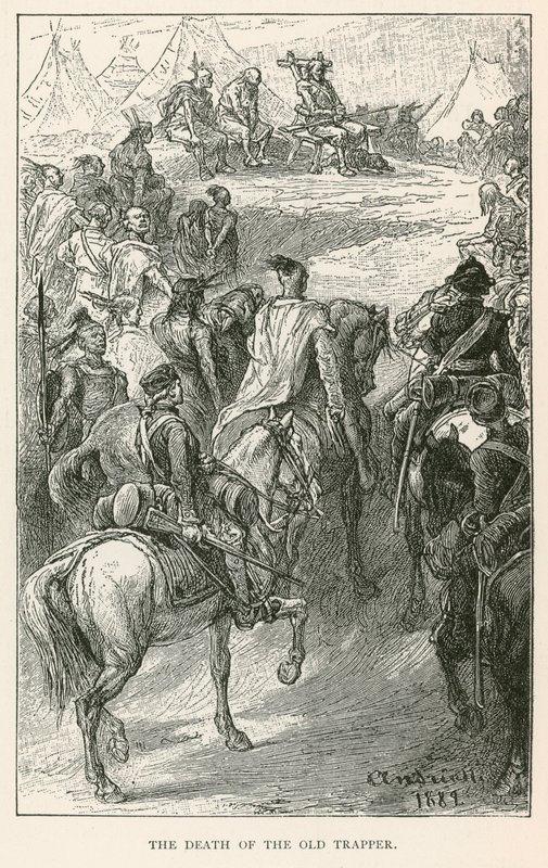 De dood van de oude pelsjager (gravure) door Elviro Michael Andriolli