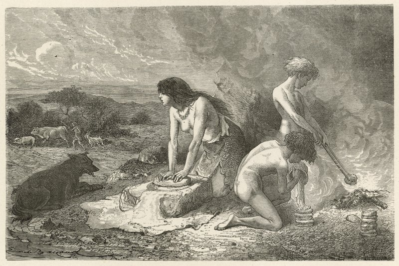De kunst van het maken van brood in het stenen tijdperk door Emile Antoine Bayard