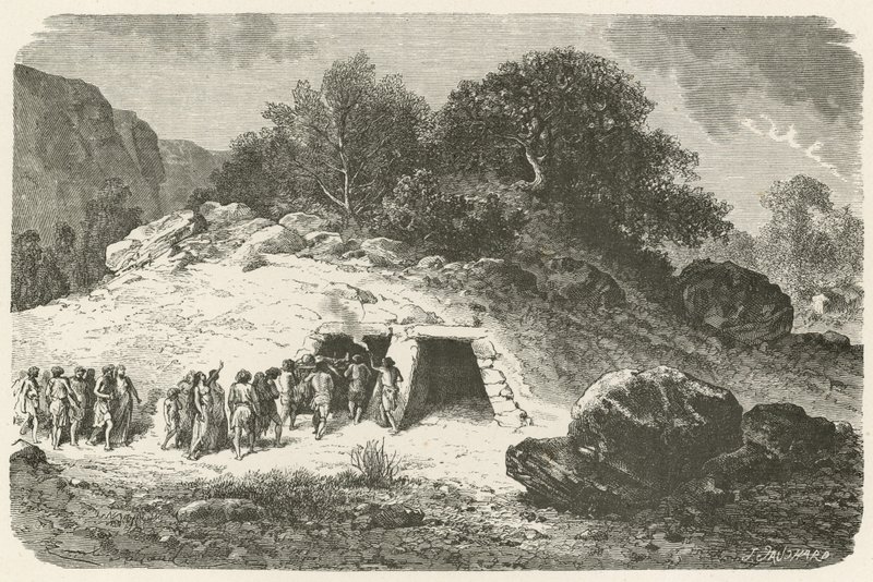 Een tumulus uit het neolithicum door Emile Antoine Bayard