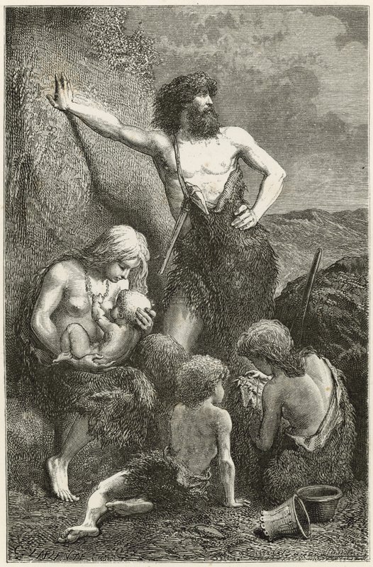 Een familie in het stenen tijdperk door Emile Antoine Bayard
