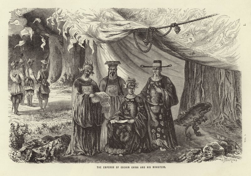Keizer van Cochin China en zijn ministers door Emile Theodore Therond