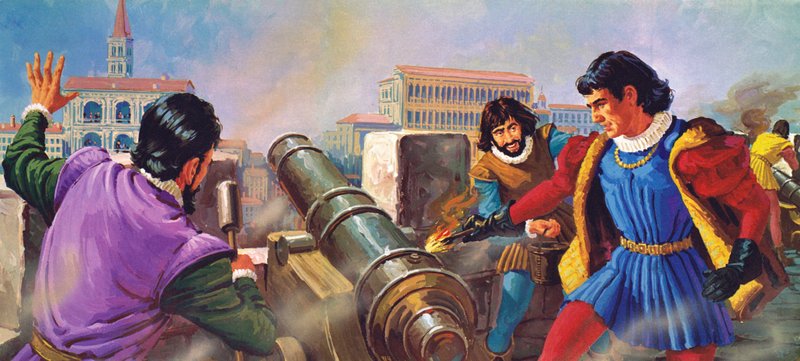 Benvenuto Cellini, goudsmid verantwoordelijk voor de kanonnen door English School