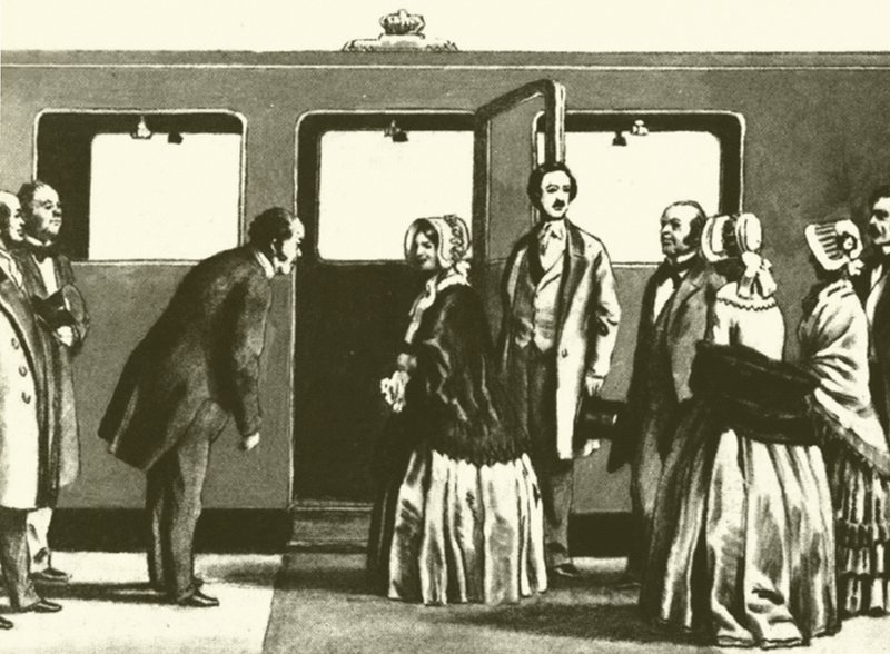 George Hudson, de Spoorkoning, buigt voor Koningin Victoria en Prins Albert door English School