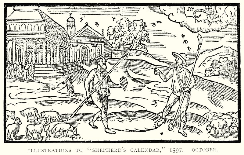 Illustraties bij De Herderkalender, 1597. Oktober door English School