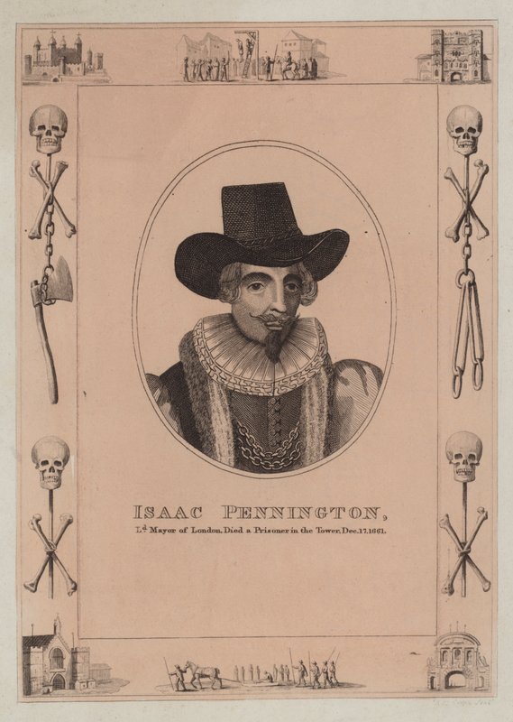 Isaac Pennington, burgemeester van Londen, stierf als gevangene in de Tower, 17 december 1661 door English School