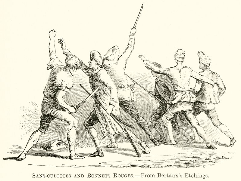 Sans-Culottes en Bonnets Rouges door English School