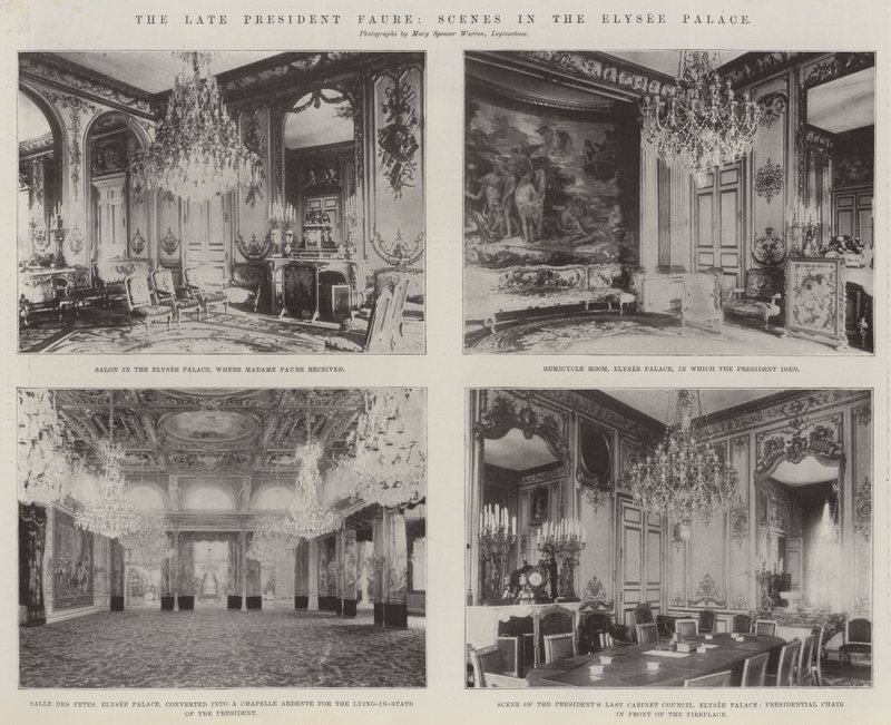De overleden President Faure, Scènes in het Elysee Paleis door English School