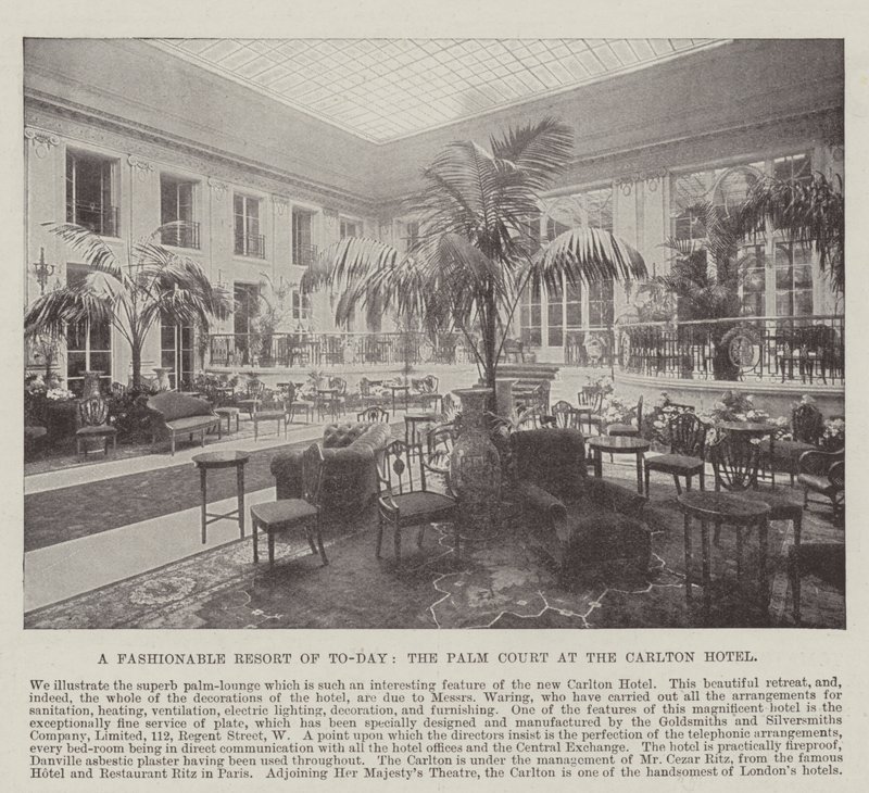 Een modieuze resort van vandaag, de Palm Court in het Carlton Hotel door English Photographer