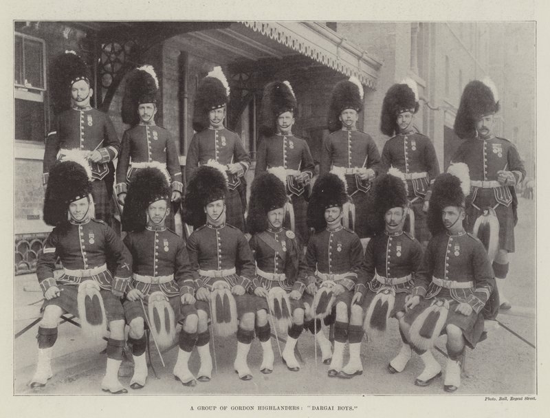 Een groep Gordon Highlanders, Dargai Boys door English Photographer