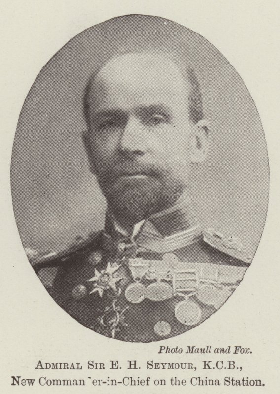 Admiraal Sir E H Seymour, KCB, Nieuwe Bevelhebber op het China Station door English Photographer