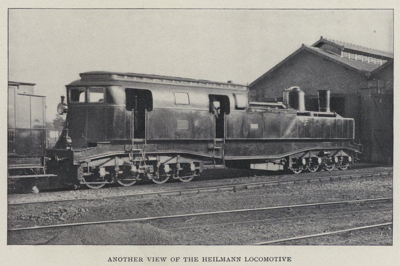 Een ander uitzicht op de Heilmann-locomotief (zw/w foto) door English Photographer