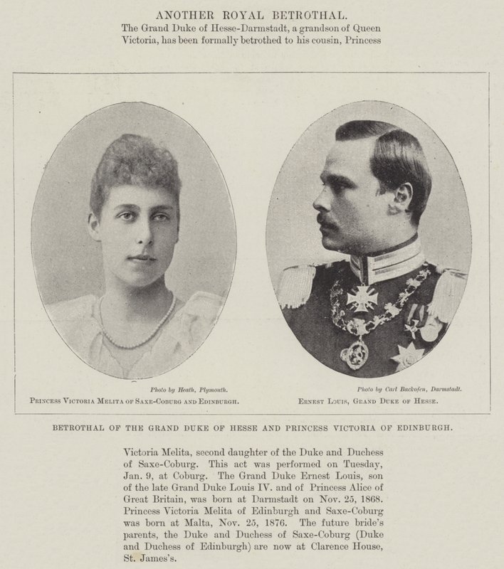 Verloving van de Groothertog van Hessen en Prinses Victoria van Edinburgh door English Photographer