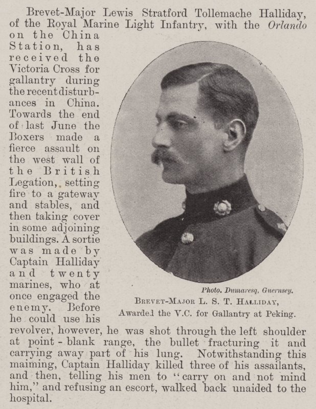 Brevet-majoor L S T Halliday, bekroond met het VC voor moed in Peking door English Photographer