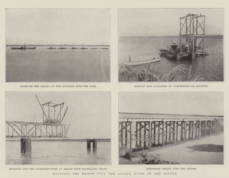 De bouw van de brug over de Atbara-rivier in Soedan door English Photographer