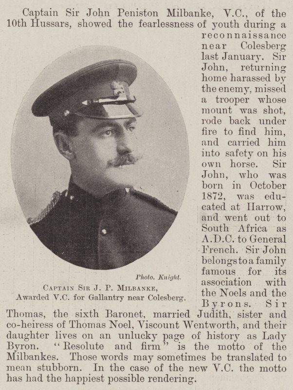 Kapitein Sir J P Milbanke, onderscheiden met het VC voor moed nabij Colesberg door English Photographer