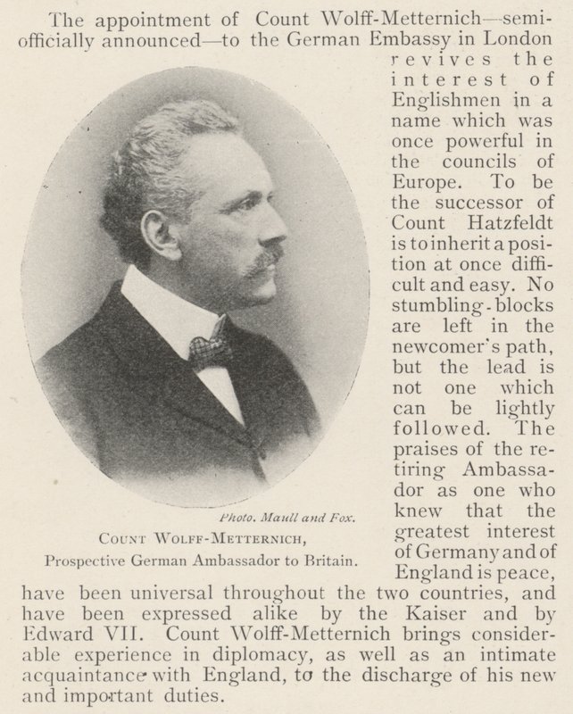 Graaf Wolff-Metternich, Toekomstige Duitse Ambassadeur in Groot-Brittannië door English Photographer