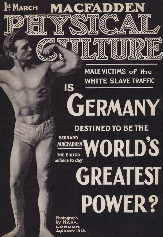 Omslag van Physical Culture magazine, januari 1913 door English Photographer