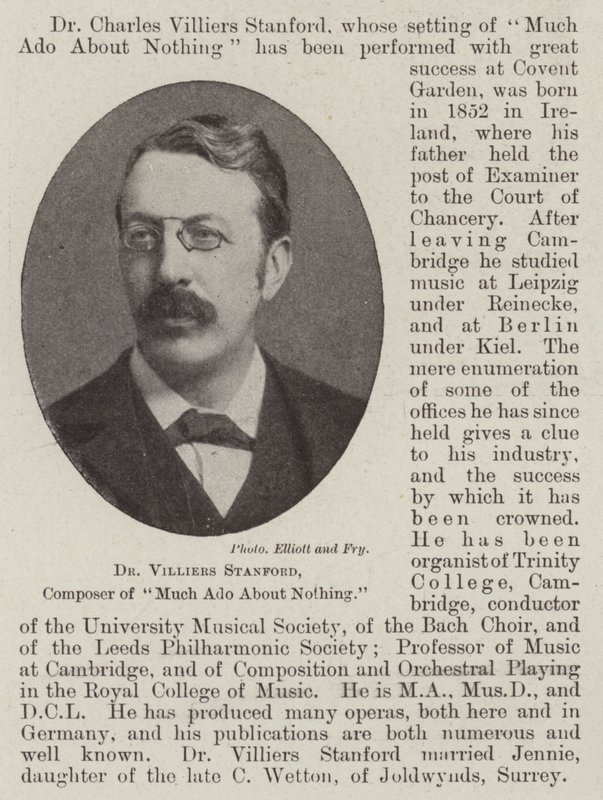 Dr Villiers Stanford, Componist van Veel Gedoe om Niets door English Photographer