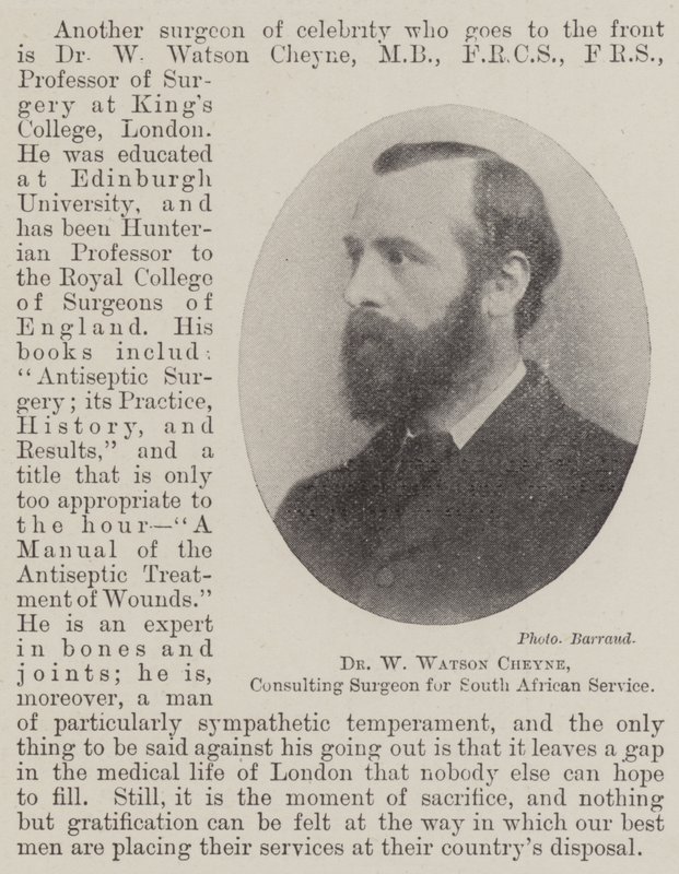 Dr W Watson Cheyne, adviserend chirurg voor Zuid-Afrikaanse dienst door English Photographer